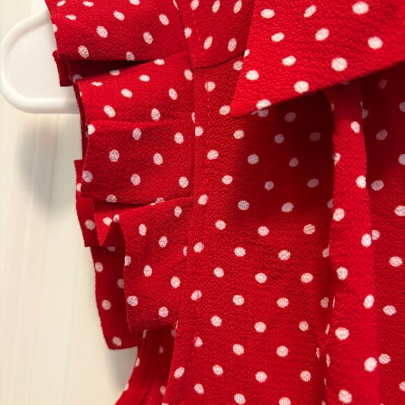 Monteau Los Angeles Button Front Dress Size Small Red & White EUC - Picture 7 of 9